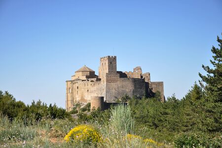 View of the medieval castle of Loarreのeditorial素材