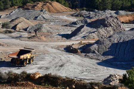 Trucks working in a mining area