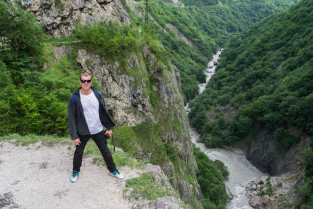 Caucasus / Russia - 22/05/2018 Group of climbers, acclimatization program in the mountains before climbingのeditorial素材