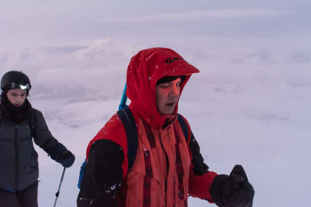 Caucasus / Russia - 22/05/2018 Group of climbers, acclimatization program in the mountains before climbingのeditorial素材