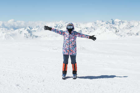 Caucasus / Russia - 12.04.2018 Group of climbers climbing mountain peaks.のeditorial素材