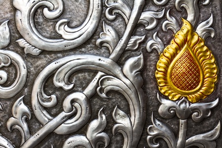 metal embossed silver doorの写真素材