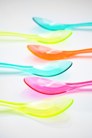 party colorful set of spoonsの写真素材