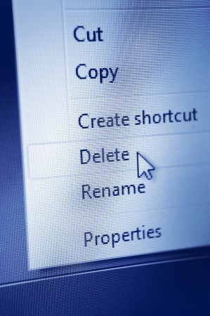 mouse cursor on delete buttonの写真素材