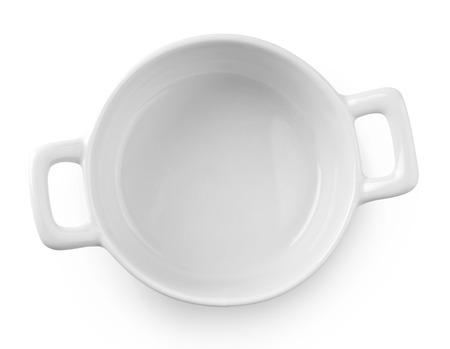 white pot tableware on white backgroundの写真素材