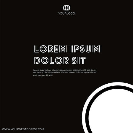 black and white social media template postのイラスト素材