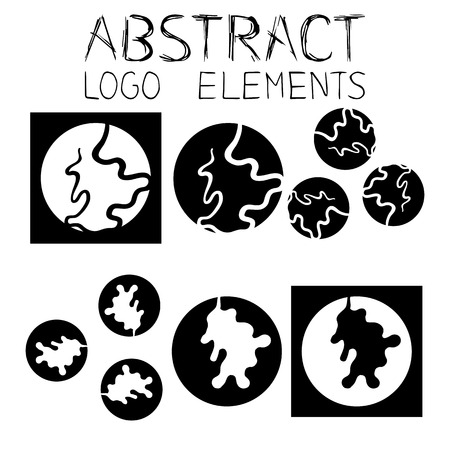 Abstract logotype. Abstract black and white symbol. Curved Line.のイラスト素材