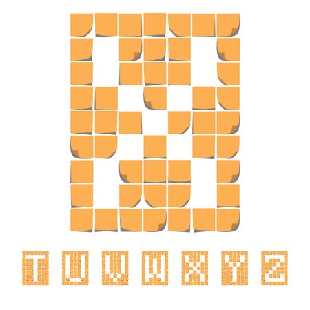 Sticker font alphabet. Sticky Notesのイラスト素材
