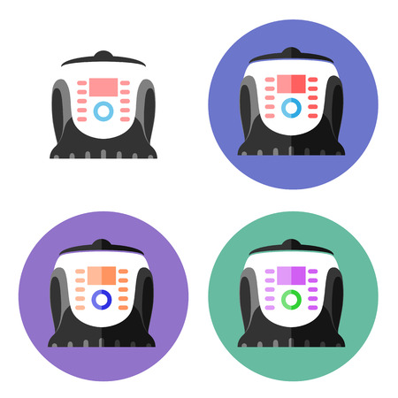 Multi cooker Flat design. Pressure cookerのイラスト素材