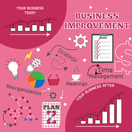 Business improvement infographic illustrationのイラスト素材