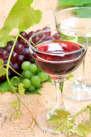 wine and grapesの写真素材