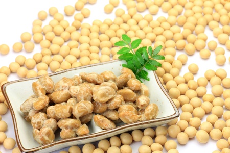The natto is a processed food of the soybeans の写真素材