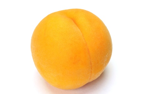 yellow peach in a white background.の写真素材