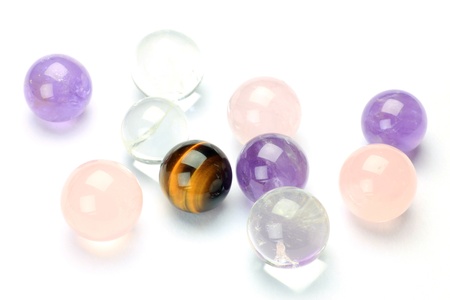 I took a natural stone in a white background.の写真素材
