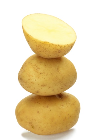 I took a potato in a white background.の写真素材