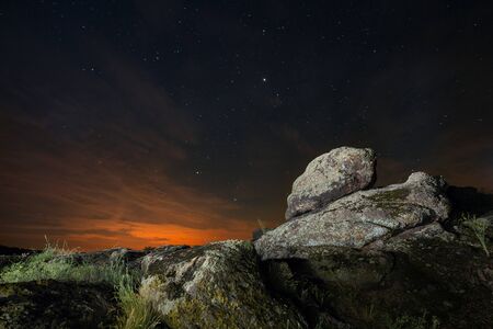 Beautiful summer sunset at the riverの写真素材