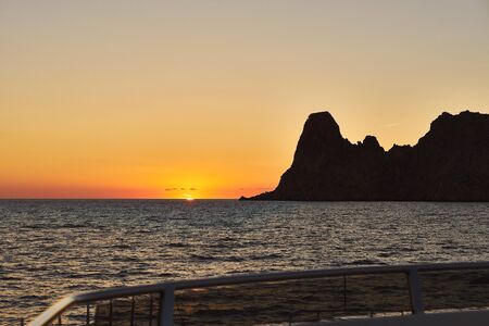 Es Vedra at sunset, Ibiza, Spainの写真素材