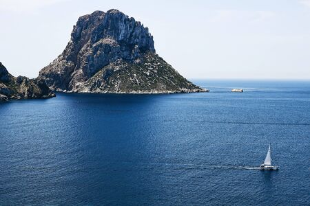Es Vedra at sunset, Ibiza, Spainの写真素材