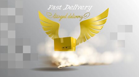 Abstract handshake, wings vector. Delivery, business, cargo, success, money, deal contract team cooperation symbol icon Corporate financial signの写真素材