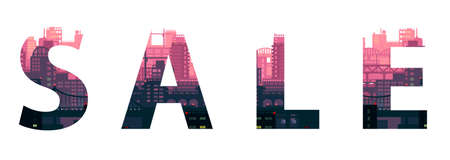 Sale word with city templateの写真素材