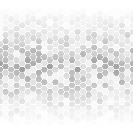 Illustration of different shades of gray hexagon cells background.のイラスト素材