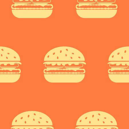 Burger line icon seamless vector pattern.のイラスト素材