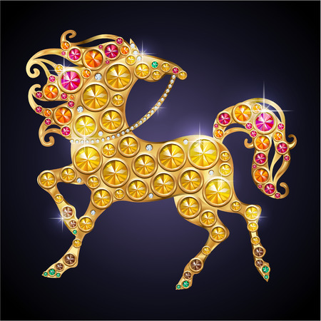 Symbol of Year 2013 shiny jewelry horseのイラスト素材