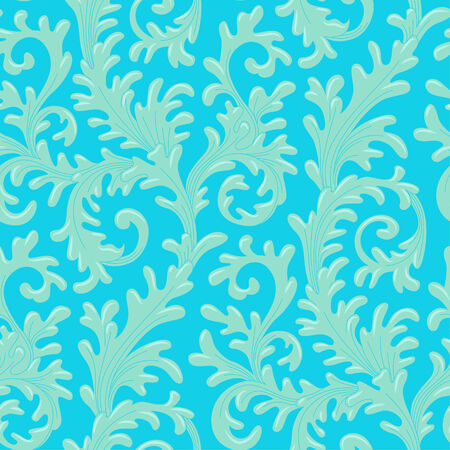 Blue baroque floral seamless pattern for your designのイラスト素材