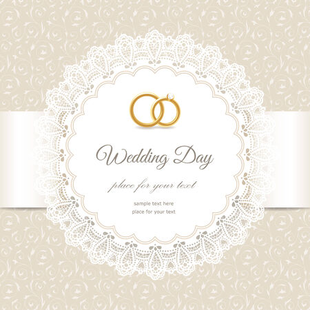 Invitation lace label. Elegant retro card for your wedding
のイラスト素材