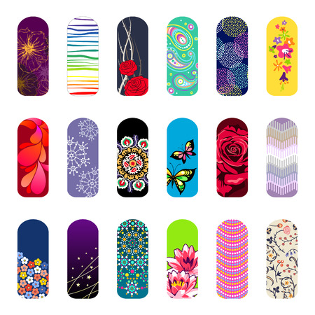 Set of nail art designs for beauty salonのイラスト素材