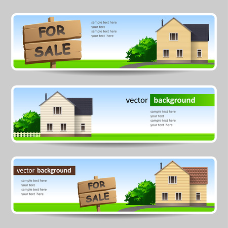 Set of banners for real estate companyのイラスト素材