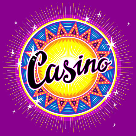 Round emblem of casino with headline for your designのイラスト素材