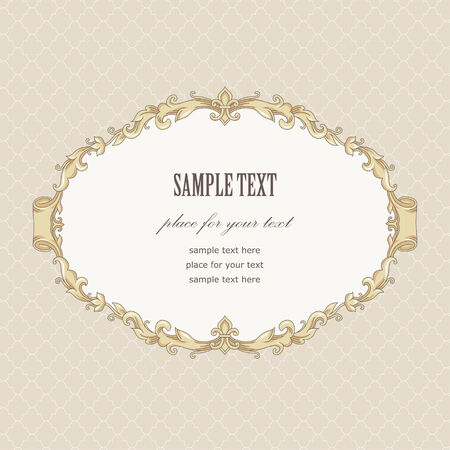 Baroque style vignette on beige background for your designのイラスト素材