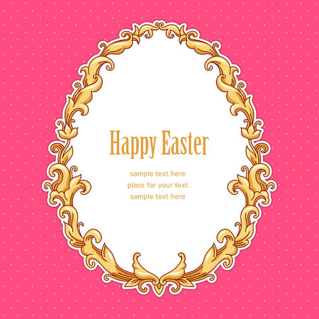 Vintage Easter frame Template card for your designのイラスト素材