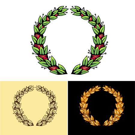 Set of laurel wreaths for your designのイラスト素材
