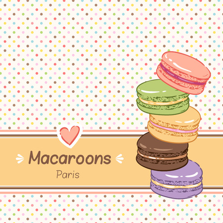 Cute background for confectionery. Sweet color macaroons.のイラスト素材