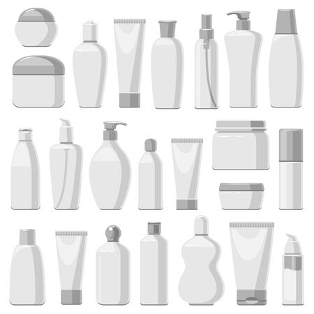 Set of cosmetic bottles, isolated on white for your designのイラスト素材