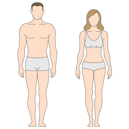 Figures of man and woman. The template for your designのイラスト素材