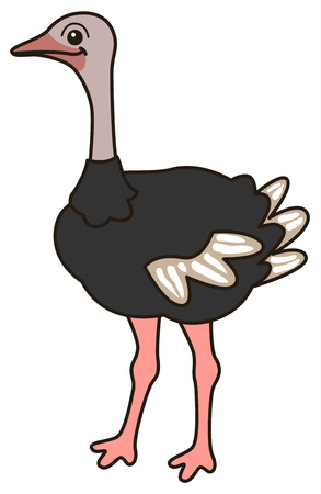 Cartoon character. Cute ostrich isolated on white backgroundのイラスト素材