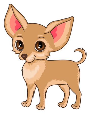 Cartoon character. Cute chihuahua dog isolated on white backgroundのイラスト素材