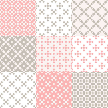 Set of 9 abstract seamless pattern of x's for your designのイラスト素材