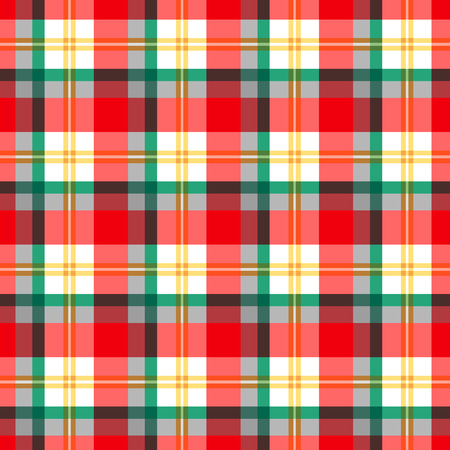 Checkered seamless pattern at the Scottish style for christmas decoration. Red and green on whiteのイラスト素材