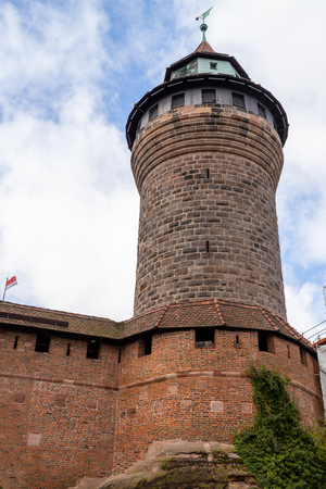 Historic tower and building of the Nuremberg castle, Bavaria, Germany  in autunm on a sunny dayのeditorial素材