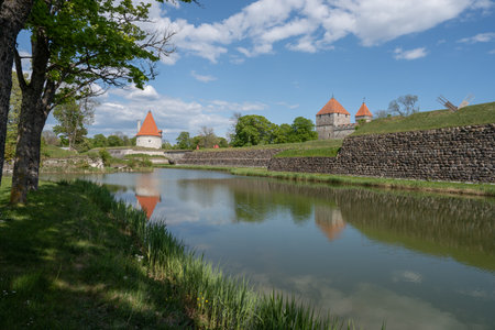Beautiful view of Kuressaare Castle on the island of Saaremaa in Estoniaのeditorial素材