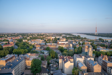 A beautiful view over Riga from the Latvian Academy Observation Deck
