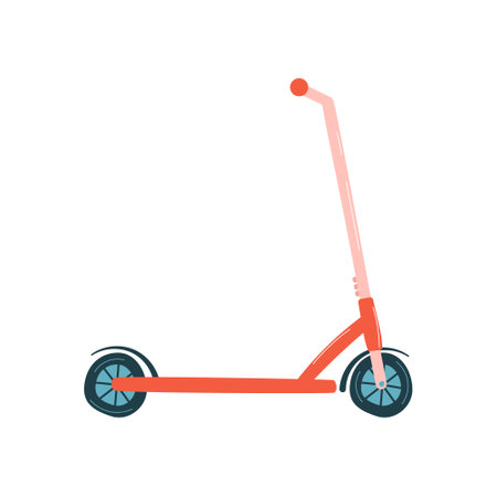 Cute hand-drawn scooter isolated on white background. Vector illustration.のイラスト素材