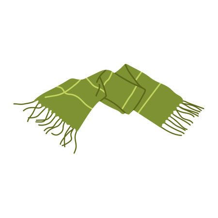 Hand-drawn vector warm scarf for autumn or winter season.のイラスト素材