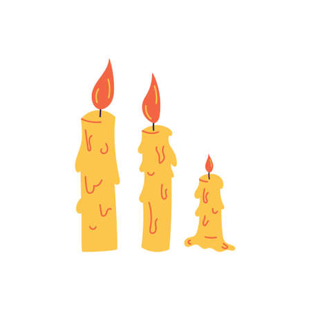 Hand drawn vector candles set.のイラスト素材