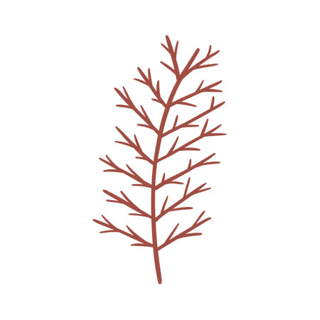 Bare tree, cold winter weather, cartoon flat vector illustration isolated on white background. Tree branches without leaves. Nature, forest or wood element.のイラスト素材