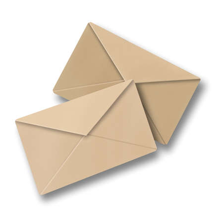 Illustration of craft paper envelopes are ideal for sending mail and email icons. And also for...